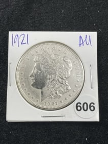 1921 AU Morgan Silver Dollar Coin