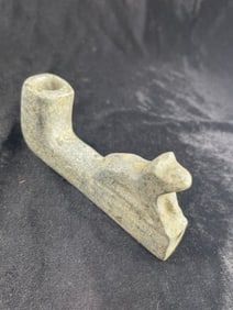 4 & 3/4" Stone Bear Effigy Pipe Indian Artifact Arrowhead