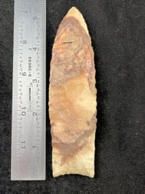 Colorful Clovis Indian Artifact Arrowhead