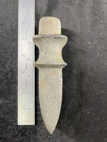 6" Barbed Axe Indian Artifact Arrowhead