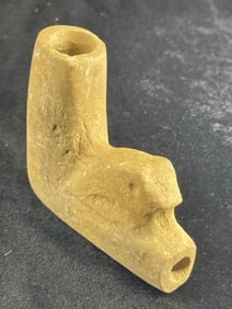 4" Stone Frog Effigy Pipe Indian Artifact Arrowhead