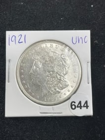 1921 UNC Morgan Silver Dollar Coin