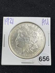 1921 AU Morgan Silver Dollar Coin