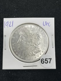 1921 UNC Morgan Silver Dollar Coin