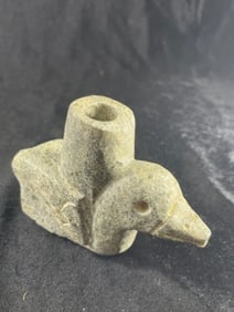 5" Stone Duck Effigy Pipe Indian Artifact Arrowhead