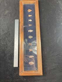 Frame of Arrowheads Indian Artifact Arrowhead