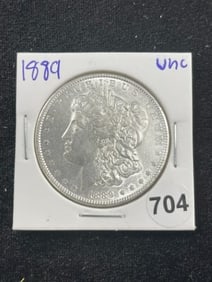 1889 UNC Morgan Silver Dollar Coin