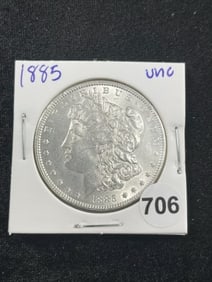 1885 UNC Morgan Silver Dollar Coin