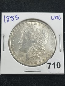 1885 UNC Morgan Silver Dollar Coin
