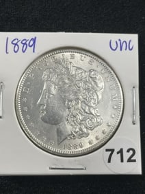 1889 UNC Morgan Silver Dollar Coin