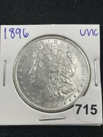 1896 UNC Morgan Silver Dollar Coin