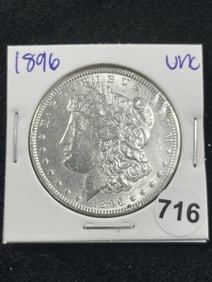1896 UNC Morgan Silver Dollar Coin