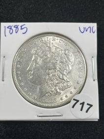 1885 UNC Morgan Silver Dollar Coin