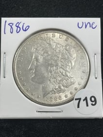 1886 UNC Morgan Silver Dollar Coin