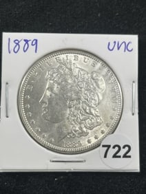 1889 UNC Morgan Silver Dollar Coin