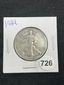 1944 Walking Liberty Half Dollar Silver Coin