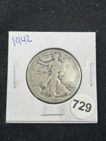 1942 Walking Liberty Half Dollar Silver Coin