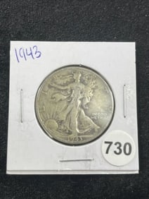 1943 Walking Liberty Half Dollar Silver Coin