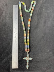 Trade Cross Necklace Indian Artifact Arrowhead