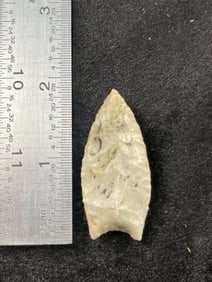 1 & 7/8" Folsom Indian Artifact Arrowhead