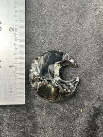 1 & 1/4" Obsidian Crescent Indian Artifact Arrowhead