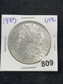 1885 UNC Morgan Silver Dollar Coin