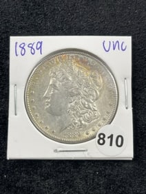 1889 UNC Morgan Silver Dollar Coin