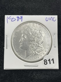 1889 UNC Morgan Silver Dollar Coin
