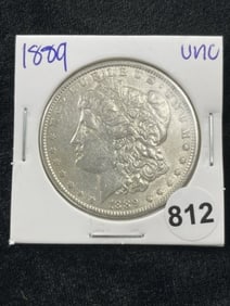 1889 UNC Morgan Silver Dollar Coin