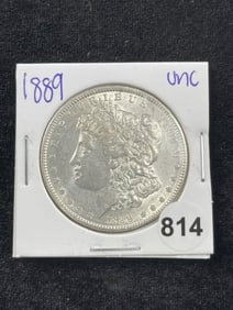 1889 UNC Morgan Silver Dollar Coin