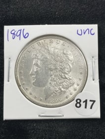 1896 UNC Morgan Silver Dollar Coin