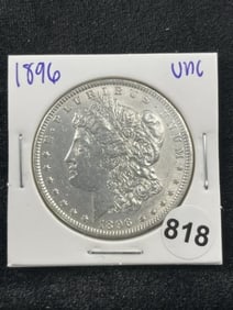 1896 UNC Morgan Silver Dollar Coin