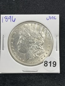 1896 UNC Morgan Silver Dollar Coin