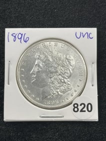 1896 UNC Morgan Silver Dollar Coin