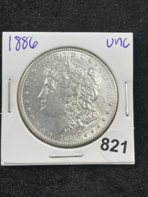 1886 UNC Morgan Silver Dollar Coin