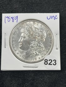 1889 UNC Morgan Silver Dollar Coin