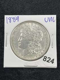 1889 UNC Morgan Silver Dollar Coin