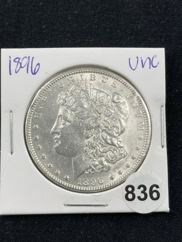 1896 UNC Morgan Silver Dollar Coin (1 of 2)