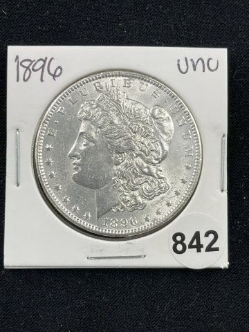 1896 UNC Morgan Silver Dollar Coin (1 of 2)