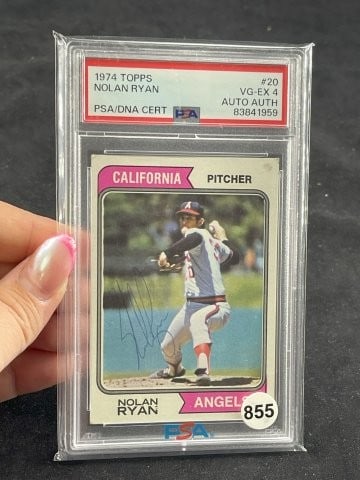1974 Topps Nolan Ryan Hand Signed Authentic Autograph Baseball Card (1 of 2)