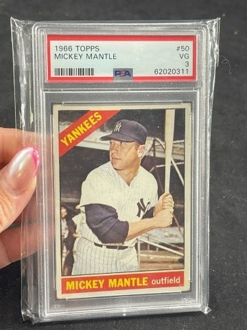 1966 Topps Mickey Mantle Baseball Card (1 of 2)