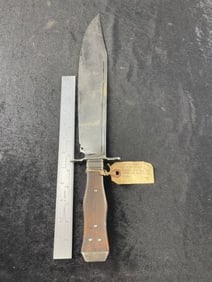1850 LG. Bowie Knife with Coffin Handles Spanish Notch in Blade by Hilt or Guard Indian Artifact