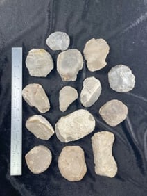 Archaic Kerville Scrapers Indian Artifact Arrowhead