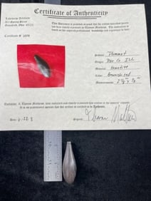 2 & 1/8" Plummet with Thomas Matthews COA from Pike County, Illinois Indian Artifact Arrowhead