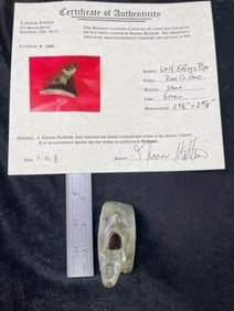 2 & 5/8" Wolf Effigy Pipe with Thomas Matthews COA from Ross County, Ohio Indian Artifact Arrowhead