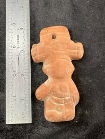 Pottery Human Effigy Pendant Indian Artifact Arrowhead