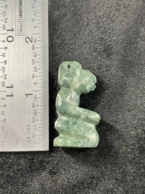 Mayan Jade Effigy Pendant Pre-Columbian Axe God