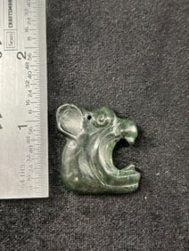 Mayan Jade Effigy Pendant Pre-Columbian Axe God