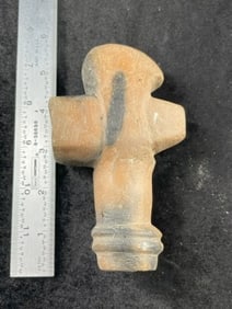 Monolithic Pottery Axe Indian Artifact Arrowhead