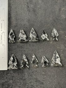 Group of Obsidian Arrow Points Indian Artifact Arrowhead